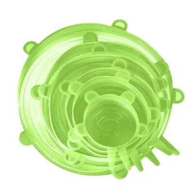 6 tk/komplekt Multifunktsionaalne kausi kate Värskelt säiliv silikoonkaaned Korduvkasutatav külmkapp, tihendus, säilituskile köögitööriist