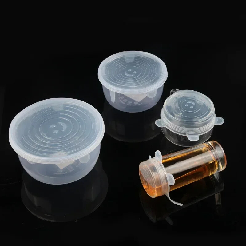 6 tk/komplekt Multifunktsionaalne kausi kate Värskelt säiliv silikoonkaaned Korduvkasutatav külmkapp, tihendus, säilituskile köögitööriist