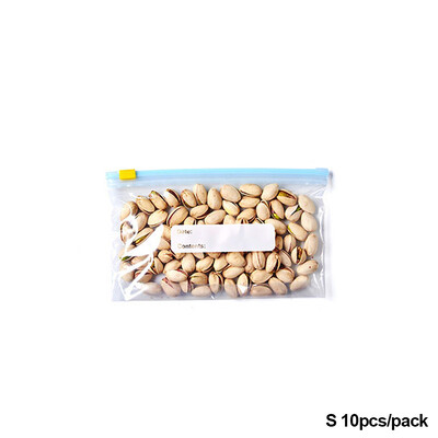 10 tk korduvkasutatav tõmblukuga kott püsti, tõmblukuga suletav plastikust sügavkülmkott puu-köögiviljade tõmblukuga köögitoidu hoiustamise organiseerija kott