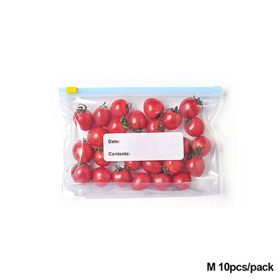 10 tk korduvkasutatav tõmblukuga kott püsti, tõmblukuga suletav plastikust sügavkülmkott puu-köögiviljade tõmblukuga köögitoidu hoiustamise organiseerija kott