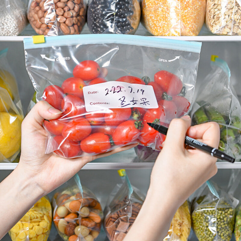 10 tk korduvkasutatav tõmblukuga kott püsti, tõmblukuga suletav plastikust sügavkülmkott puu-köögiviljade tõmblukuga köögitoidu hoiustamise organiseerija kott