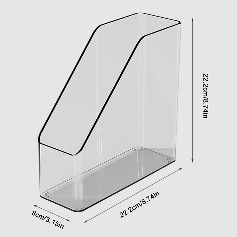 Läbipaistev ajakirjafailihoidik plastikust laua korraldaja Vertikaalne MagazineRack lauakausta dokumentide hoiustamise korraldaja kontorisse koju