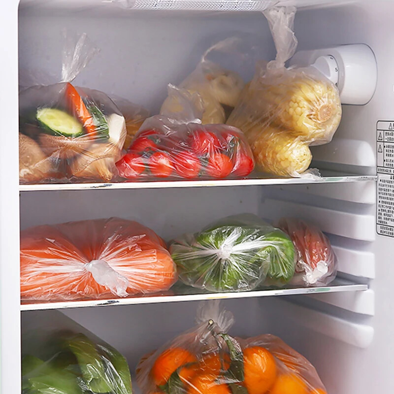 50/100 бр. Найлонови торбички Хранителни торбички за прясно консервиране Торбичка за съхранение на храна Плодове Запазване на свежестта Кухненски торбички за еднократна употреба