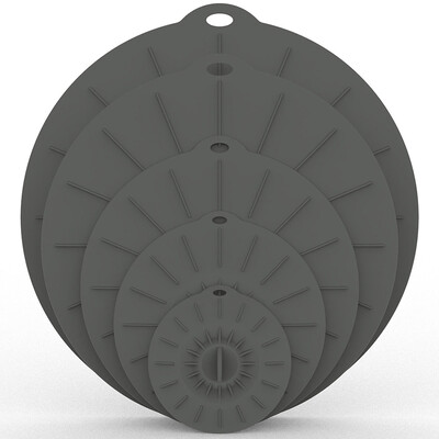 5 vnt silikoninis maisto šviežias dangtelis Universalus mikrobangų dubens dangtelis, daugkartinis, lengvas vakuuminis sandariklis, tamprūs puodų dangteliai, virtuvės prietaisai