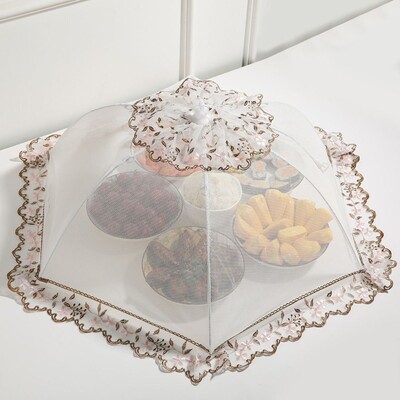 Tolmukindel kokkupandav toidukate Toiduvalmistamise tööriistad Putukakindel vihmavarju stiilis lauakate Võrgust hingav köögividinad Piknik