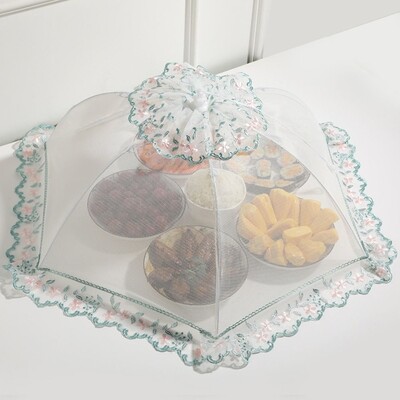 Tolmukindel kokkupandav toidukate Toiduvalmistamise tööriistad Putukakindel vihmavarju stiilis lauakate Võrgust hingav köögividinad Piknik