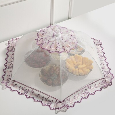 Tolmukindel kokkupandav toidukate Toiduvalmistamise tööriistad Putukakindel vihmavarju stiilis lauakate Võrgust hingav köögividinad Piknik