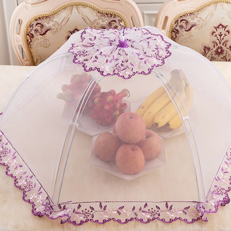 Tolmukindel kokkupandav toidukate Toiduvalmistamise tööriistad Putukakindel vihmavarju stiilis lauakate Võrgust hingav köögividinad Piknik