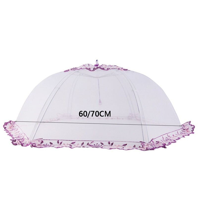 Tolmukindel kokkupandav toidukate Toiduvalmistamise tööriistad Putukakindel vihmavarju stiilis lauakate Võrgust hingav köögividinad Piknik