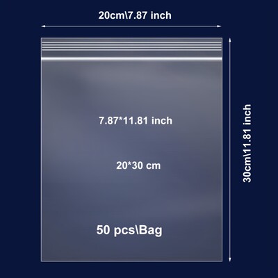 50 TK\100 TK\ 200 TK Taassuletavad läbipaistvad plastikust lukuga kotid – mitmeotstarbelised hoiukotid suupistete, pähklite ja reiside jaoks