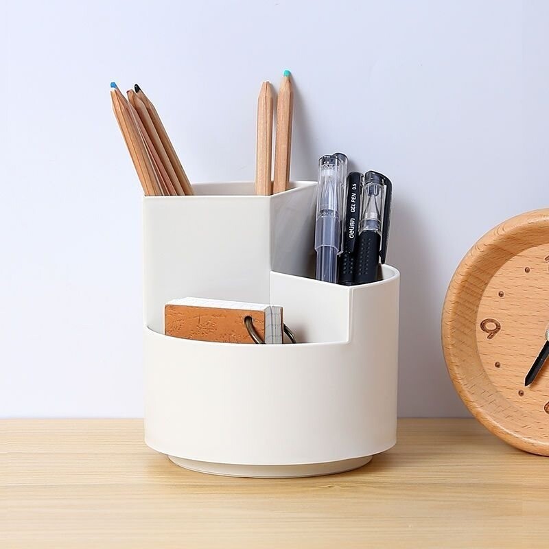 Pööratav pliiatsihoidja pliiatsi hoiukast üliõpilase lauaarvuti kontori kirjatarbega majapidamises kasutatav multifunktsionaalne meigipintsli karp