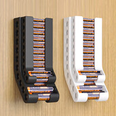 Patarei renni jaotur AA & AAA Combo Väike patarei redelihoidja Seinakinnitus Panipaik Kodus Korraldaja Patareid konteineri hoidik