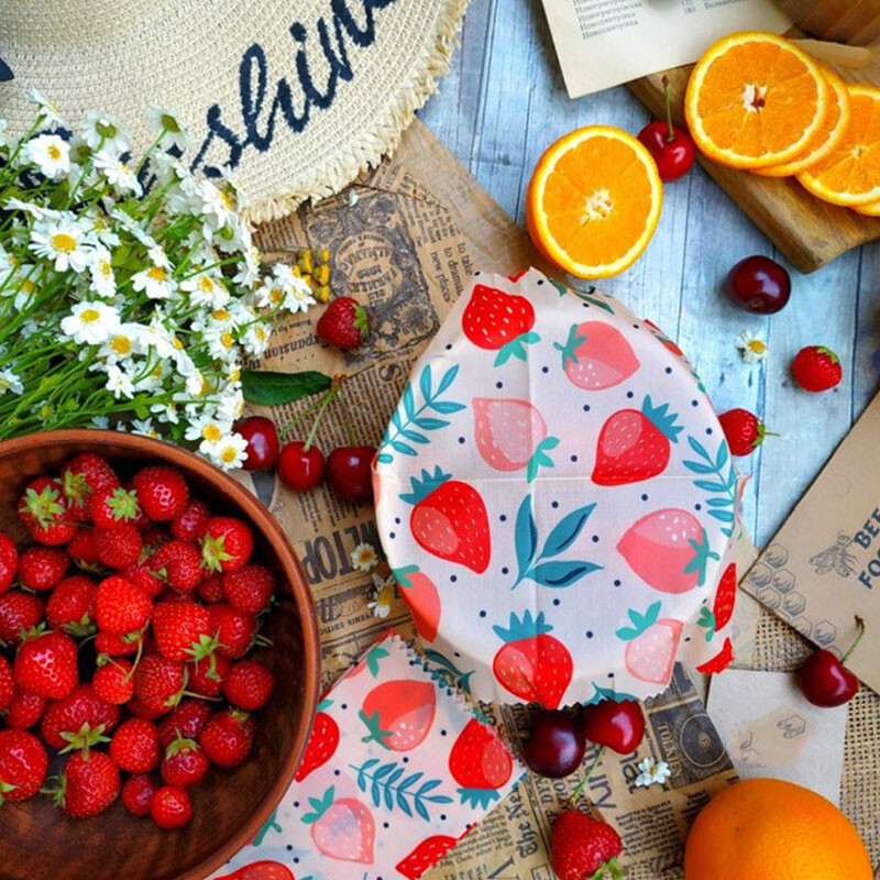 Кърпа за поддържане на свежестта на храната за многократна употреба Органично съхранение Естествена хранителна опаковка от пчелен восък Екологична кухненска хартия за опаковане на храни