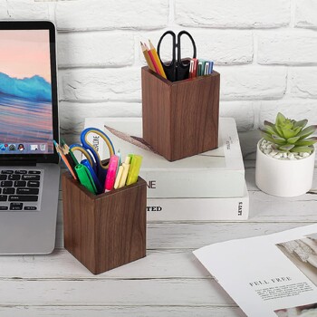 Στυλόθήκη Επιτραπέζιο Δοχείο Home Stationery Organizer Σιντριβάνι Θήκη στυλό Αποθήκευση Μασίφ ξύλο Γραφείο Ξύλινο ανθεκτικό