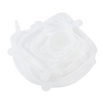 6 τεμ. ελαστικά καπάκια σιλικόνης Universal σιλικονούχο περιτύλιγμα φαγητού Μπολ Καπάκι κατσαρόλας Κάλυμμα σιλικόνης Σφραγίδα ταψιού Μπολ Αξεσουάρ κουζίνας