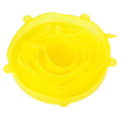 6 τεμ. ελαστικά καπάκια σιλικόνης Universal σιλικονούχο περιτύλιγμα φαγητού Μπολ Καπάκι κατσαρόλας Κάλυμμα σιλικόνης Σφραγίδα ταψιού Μπολ Αξεσουάρ κουζίνας