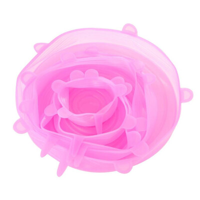 6 τεμ. ελαστικά καπάκια σιλικόνης Universal σιλικονούχο περιτύλιγμα φαγητού Μπολ Καπάκι κατσαρόλας Κάλυμμα σιλικόνης Σφραγίδα ταψιού Μπολ Αξεσουάρ κουζίνας