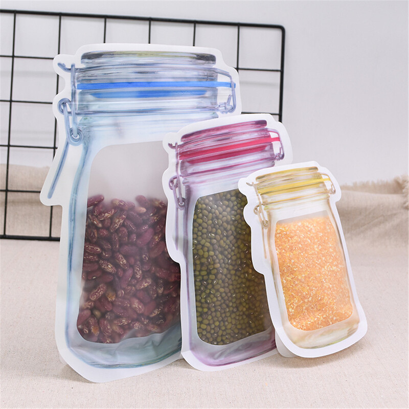 Värskuspakend Korduvkasutatavad kaitsekotid Purgikotid Pähklid Küpsised Suletud Suupisted Värske toit Tõmblukud Suletud köögihoiukotid