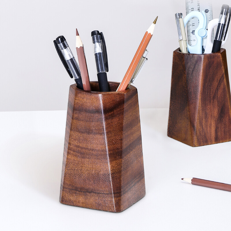 Musta pähkli pliiatsihoidja Poleerimisdisain Lauaarvuti hoiutarvikud Puidust lauatarvikud Pliiatsi hoiukarp Kreeka pähkli pliiatsihoidja