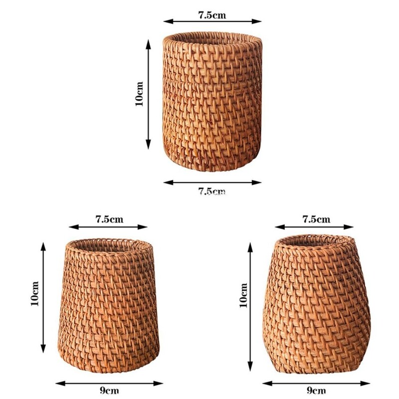 Käsitsi valmistatud rotangist pliiatsihoidja Kodukaunistus Mitmesugused esemed Hoiukorv Lauanõud Hoiu Kodumajapidamises pliiatsikonteiner Õpilase kingitused