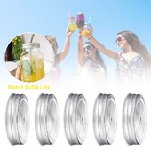 70 мм меки капаци за съхранение, 10 бр. Капаци за бутилки Mason от неръждаема стомана 304 Предотвратяване на ръжда с отвор за слама Mason Can Home