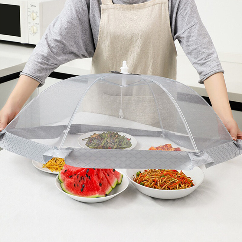 Kokkupandavad toidukatted võrgust kaasaskantavad vihmavarjunõude kate kärbsevastane sääsetelgi kuppelvõrk - ülespoole laud võrgust köögitarvikud