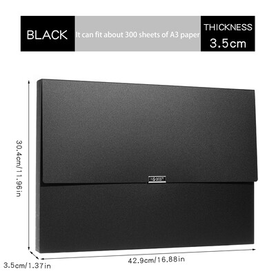 A3 Document File Box Υψηλής ποιότητας πτυσσόμενη πόρπη Παχύ αδιάβροχο μεγάλης χωρητικότητας Πλαστικό χαρτί αποθήκευσης