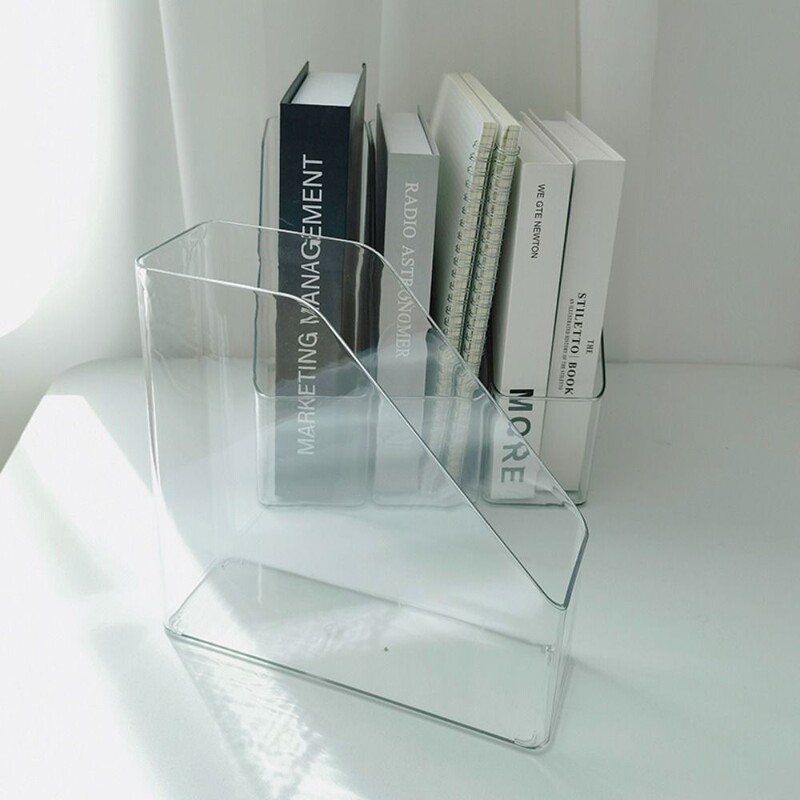 PET-lauakaust Kaasaskantav läbipaistev hoiukast Paberisalv korraldaja Ruumisäästlik Multifunktsionaalne vertikaalne failikaust Avaleht