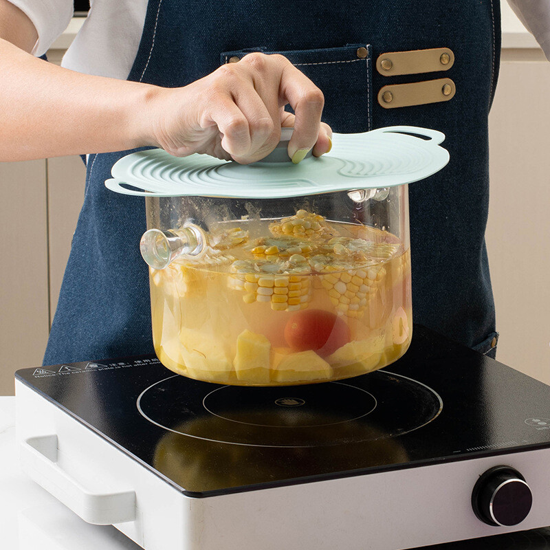 Кухненски домакински прибори Силиконова капачка за запазване на свежестта Голяма, малка и средна запечатана, устойчива на разливане прахоустойчива капачка за саксия 1 бр.