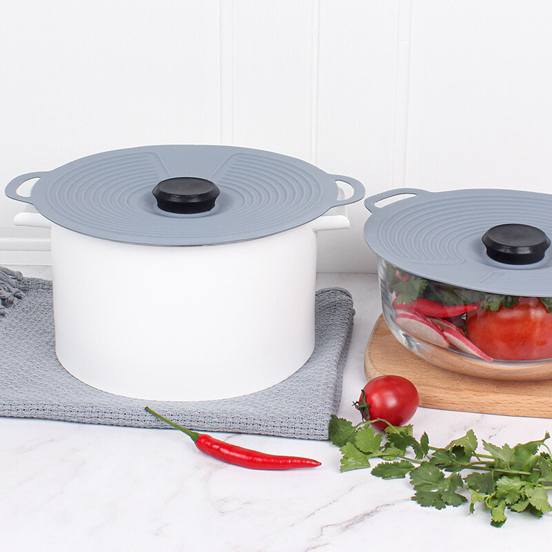 Кухненски домакински прибори Силиконова капачка за запазване на свежестта Голяма, малка и средна запечатана, устойчива на разливане прахоустойчива капачка за саксия 1 бр.