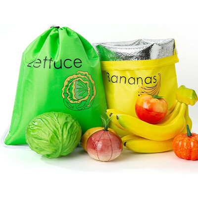 Banaani säilituskott, korduvkasutatavad tootekotid, sobivad puu- ja köögiviljade säilitamiseks (kollane + roheline)