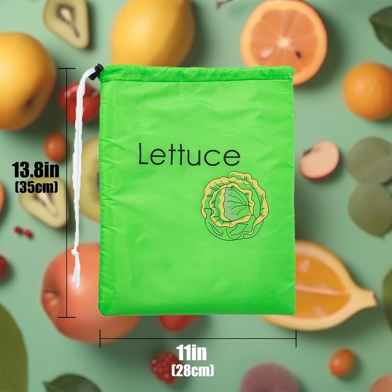 Banaani säilituskott, korduvkasutatavad tootekotid, sobivad puu- ja köögiviljade säilitamiseks (kollane + roheline)