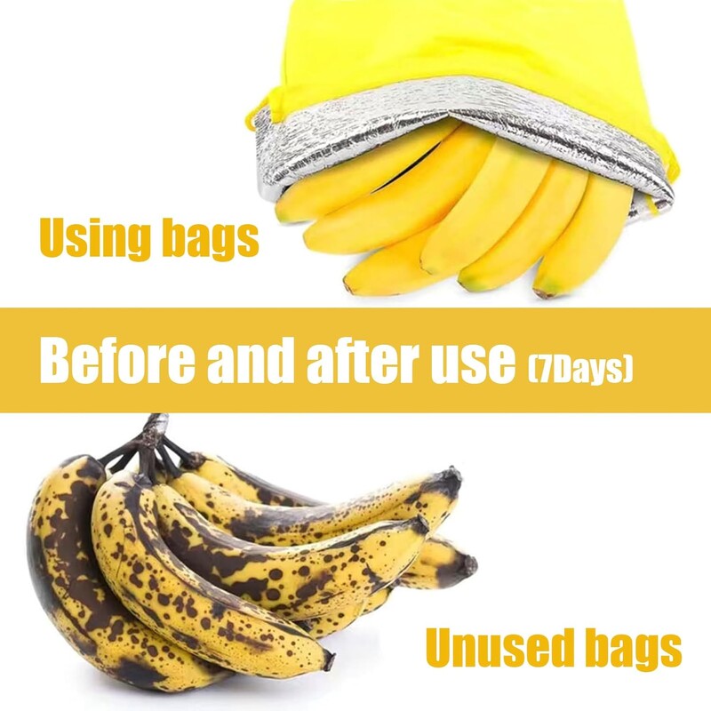 Banaani säilituskott, korduvkasutatavad tootekotid, sobivad puu- ja köögiviljade säilitamiseks (kollane + roheline)