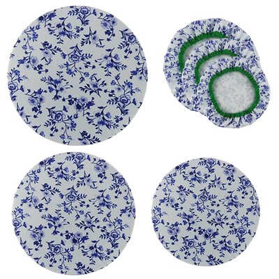 Καλύμματα μπολ φαγητού 3 τμχ επαναχρησιμοποιήσιμα βαμβακερά υφάσματα ελαστικά γενικά καλύμματα καπακιού για τη διατήρηση των τροφίμων φρέσκα Αξεσουάρ οικιακής κουζίνας