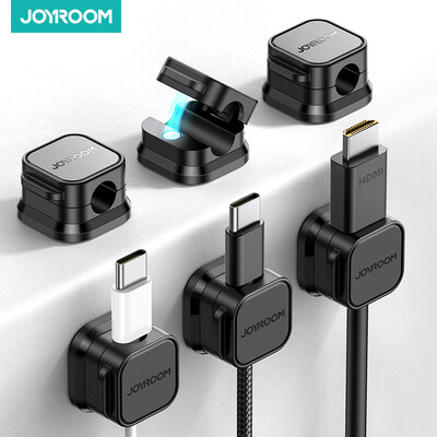 Joyroom Magnetic Cable Clips Καλώδιο Ομαλή ρυθμιζόμενη βάση στήριξης καλωδίου κάτω από το γραφείο Διαχείριση καλωδίων Wire Keeper Θήκη οργάνωσης καλωδίων