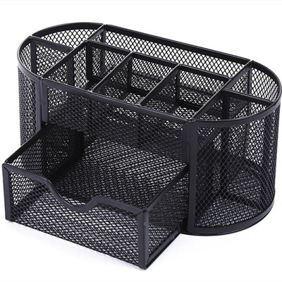 1 PC võrgusilmaga töölaua organiseerija Multifunktsionaalne kontori lauaarvuti kirjatarvete korraldaja koos sahtli pliiatsihoidjaga kodukontoritarbed