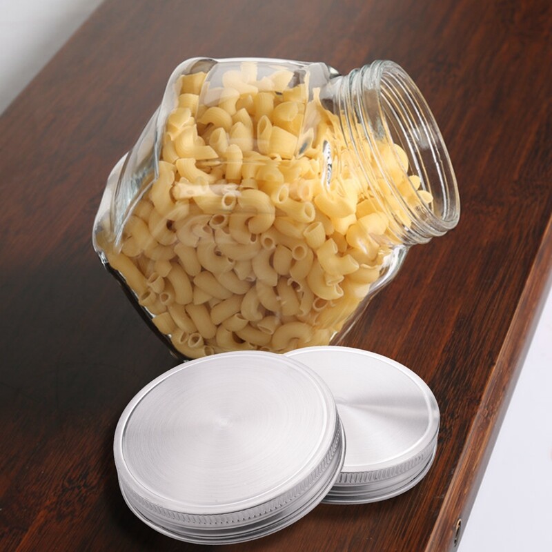 8 бр. капаци за буркани от неръждаема стомана 86 мм запечатан капак с защита срещу течове със силиконови уплътнения, устойчиви на съхранение, плътни капачки, капак с широко гърло