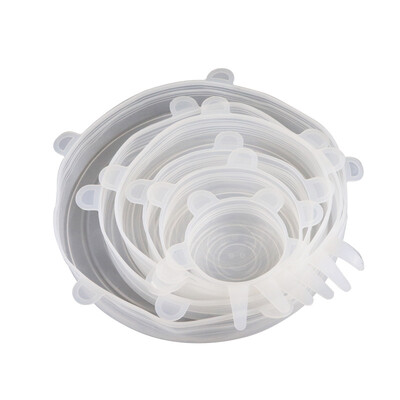 6 tk/partii toidu reguleeritav elastne silikoonist kattekork Universaalsed laiendatavad kaaned purkidele Nõudele kauss korduvkasutatav veniv köök