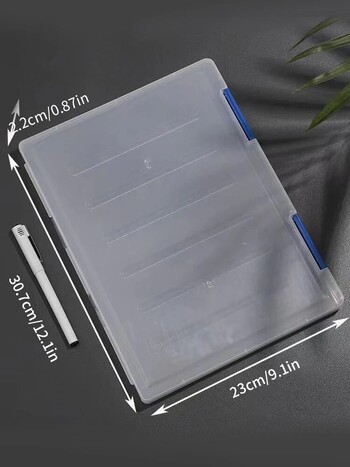 1PC Transparent File Box A4 Plastic PP File Box Για μαθητές Σχολείου Φορητό πολλαπλών επιπέδων διπλής στρώσης αρχείο δεδομένων Ταξινόμηση θέματος