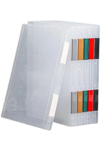 1PC Transparent File Box A4 Plastic PP File Box Για μαθητές Σχολείου Φορητό πολλαπλών επιπέδων διπλής στρώσης αρχείο δεδομένων Ταξινόμηση θέματος