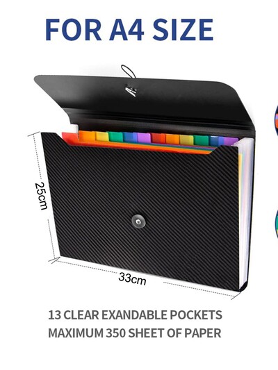 Taskud akordioni failihoidja, A4 Letter-formaadis paberist dokumendikviitungi korraldaja Akordioni failihoidja laiendatavaga