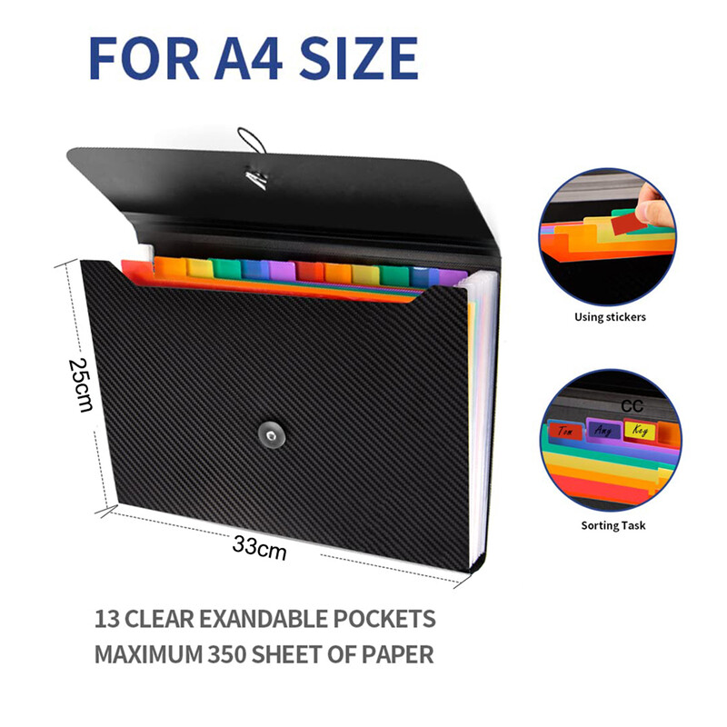 Taskud akordioni failihoidja, A4 Letter-formaadis paberist dokumendikviitungi korraldaja Akordioni failihoidja laiendatavaga