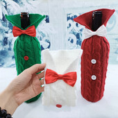 Veinipudeli kate Jõulud kootud villane punase veini pudeli kotid Häid jõule uusaasta lauakaunistused 2024 Uus kodukaunistus