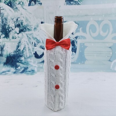 Veinipudeli kate Jõulud kootud villane punase veini pudeli kotid Häid jõule uusaasta lauakaunistused 2024 Uus kodukaunistus