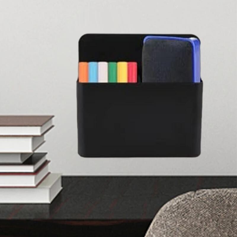 Magnetiline hoiukarp plastikust tahvel marker pliiatsihoidja külmik konteiner kodukontor kirjutuslaud abivahend must