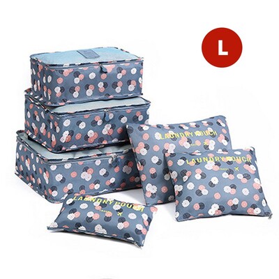 Комплект от 6 части Органайзер за пътуване Чанти за съхранение Куфар Преносим органайзер за багаж Дрехи Подредена торбичка Опаковъчна чанта Комплект Калъфи за съхранение