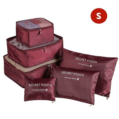 Комплект от 6 части Органайзер за пътуване Чанти за съхранение Куфар Преносим органайзер за багаж Дрехи Подредена торбичка Опаковъчна чанта Комплект Калъфи за съхранение