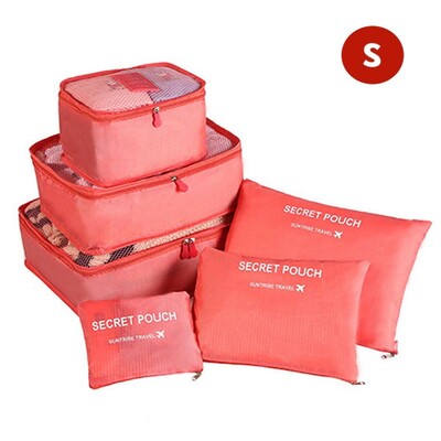 Комплект от 6 части Органайзер за пътуване Чанти за съхранение Куфар Преносим органайзер за багаж Дрехи Подредена торбичка Опаковъчна чанта Комплект Калъфи за съхранение