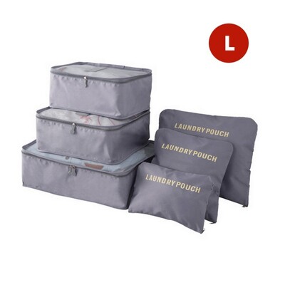 Комплект от 6 части Органайзер за пътуване Чанти за съхранение Куфар Преносим органайзер за багаж Дрехи Подредена торбичка Опаковъчна чанта Комплект Калъфи за съхранение