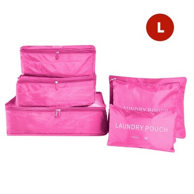 Комплект от 6 части Органайзер за пътуване Чанти за съхранение Куфар Преносим органайзер за багаж Дрехи Подредена торбичка Опаковъчна чанта Комплект Калъфи за съхранение